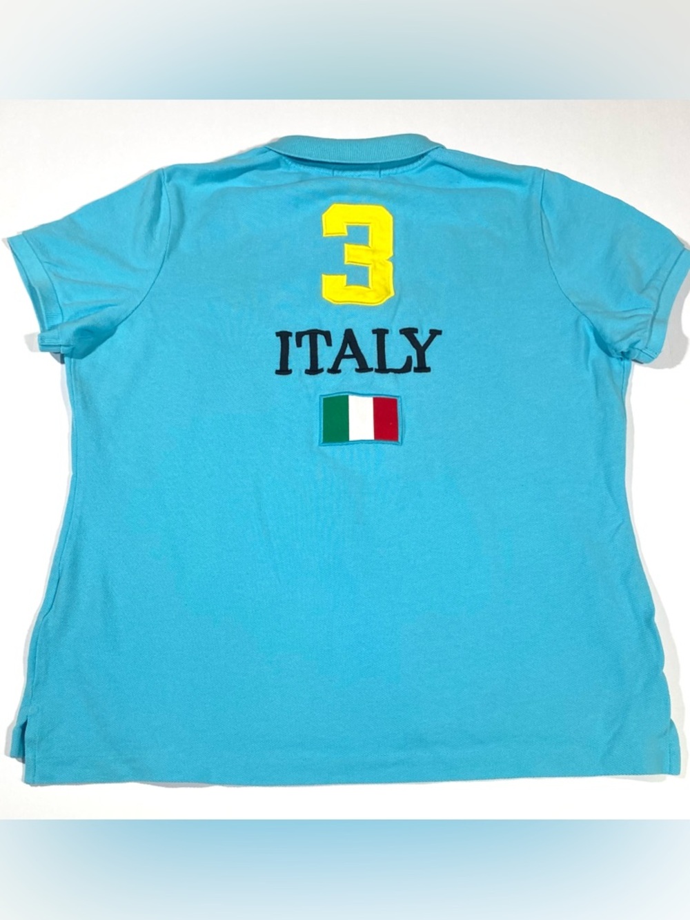 Ralph Lauren Blue Skinny Fit Polo Italy #3 Woman Size XL  Big Pony Logo - Picture 2 of 10
